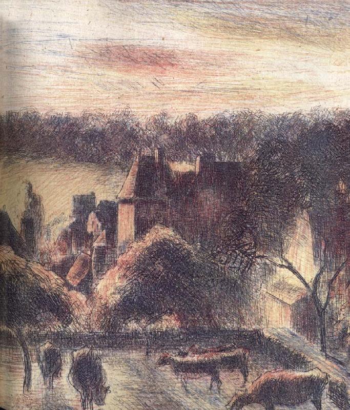 Camille Pissarro Church and farm at Eragny-sur-Epte